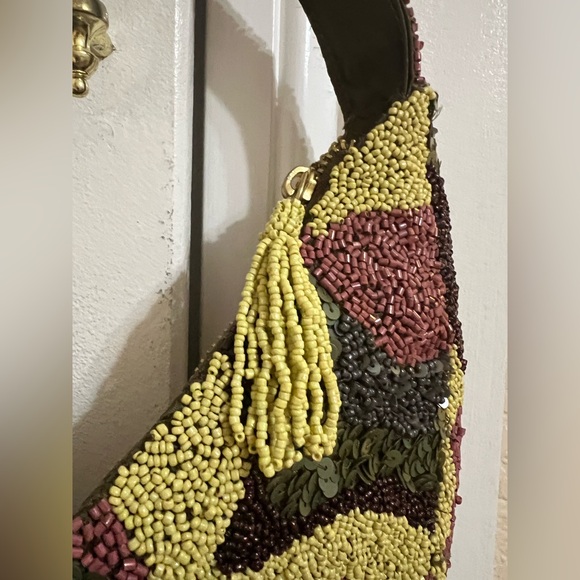 Viral Beaded Fall colors Hobo Bag - Picture 4 of 4